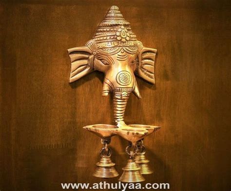 Brass Ganesha Deepak Bell Wall Hanging Wall Hanging Gifts Athulyaa