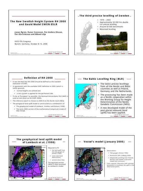 The New Swedish Height System RH 2000 and Geoid Model - FIG