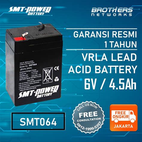 Jual BATTERY 6V 4 5AH EMERGENCY LAMP AKI KERING LAMPU BATERAI SMT 4