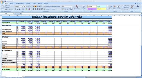 Planilha Fluxo De Caixa Mensal R Em Mercado Livre