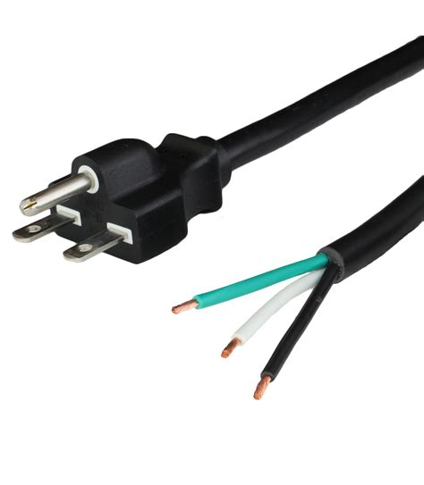 1ft 15a 250v Nema 6 15p To Open Power Cables Black