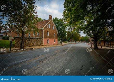 Old Houses Along Main Street In The Old Salem Historic District In