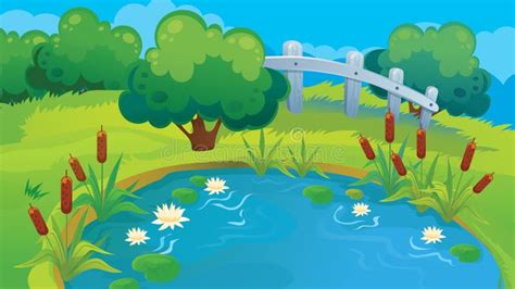 Cartoon Pond Background