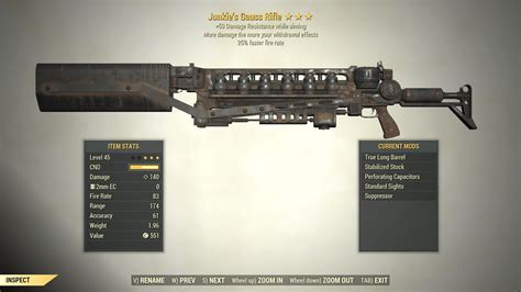 3 Junkies Gauss Rifle 25 Faster Fire Rate 50 Dr Fallout 76 Pc