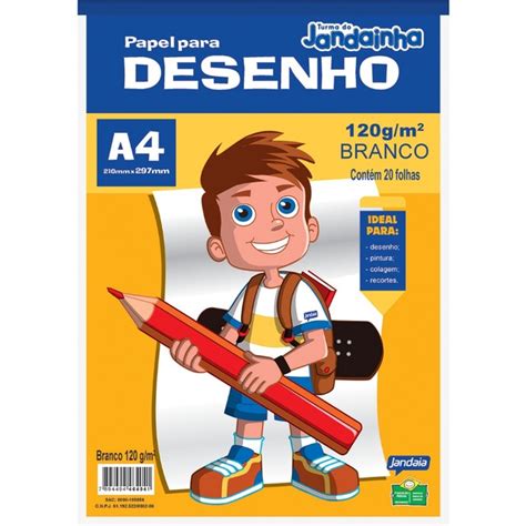 BLOCO DESENHO A4 BRANCO JANDAIA 140G 20 FOLHAS Shopee Brasil