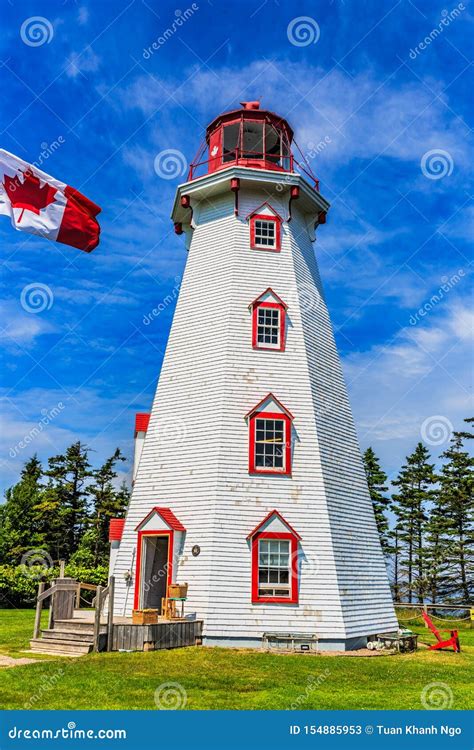 Panmure Island Lighthouse Pei Canada Stock Image Image Of