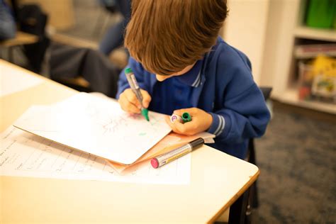 student writing parkhill primary school