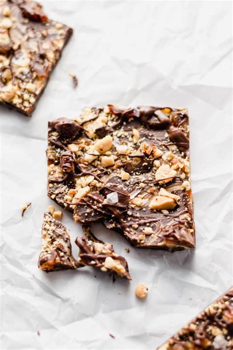 Easy Vegan Chocolate Peanut Butter Bark With Dates Notably Vegan