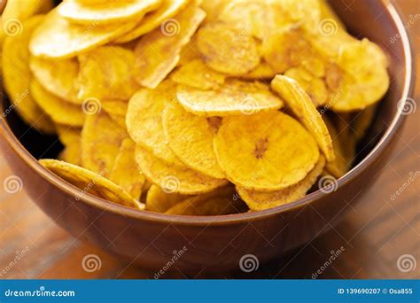 Nigerian Plantain Chips In Bowl Ready To Eat Stock Image Image Of