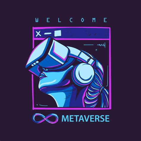 Welcome Metaverse futuristic vector logo, poster illustration with ...