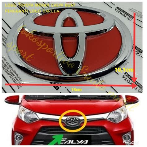 Jual Logo Lambang Emblem Toyota Calya Krome Merah Buat Pengganti Logo