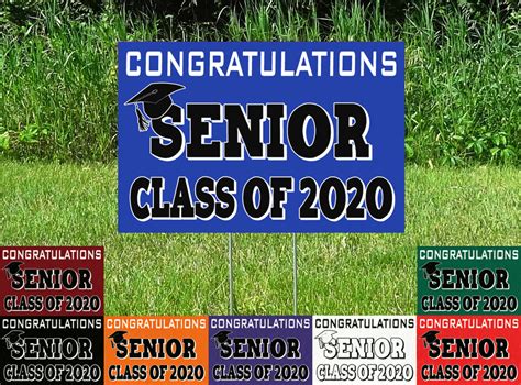 Congratulations Senior Class Of 2020 Yard Sign Personalize Option