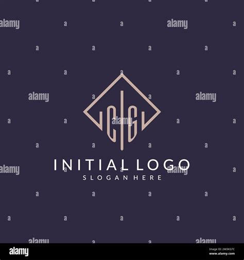 Cg Initial Monogram Logo With Rectangle Style Design Ideas Stock Vector