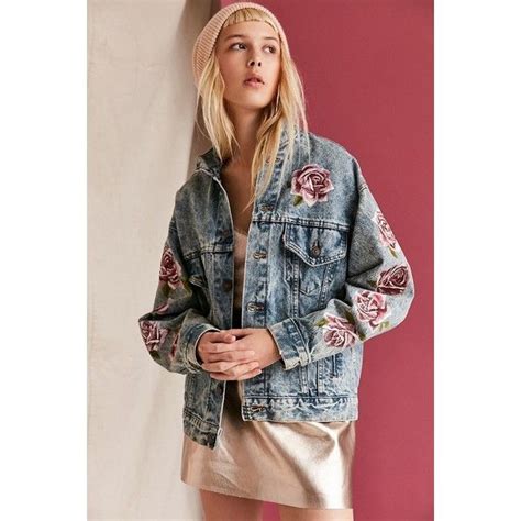 Uo Design X Urban Renewal Vintage Painted Roses Denim Jacket