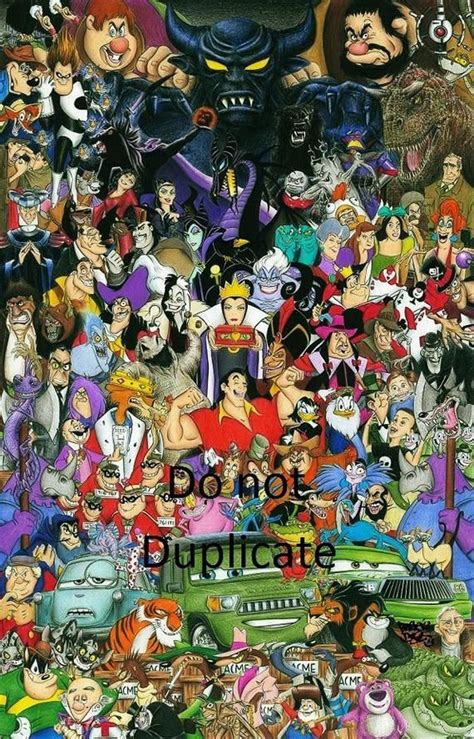 Ultimate Disney Villain Montage 11 X 17 Colored Pencil Drawing Print