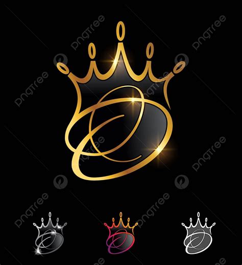 Golden Monogram Crown Initial Letter O Ornament Success Vector Vector