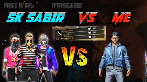 Sk Sabir Boss In My Game Free Fire Sk Sabir Vs Sky Gamer Free Fire