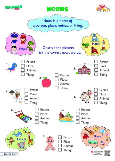 Nouns Activity Nouns Worksheet Tick The Noun Classmonitor