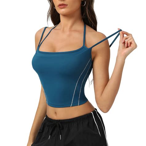 Women New Nude Contrasting Yoga Top Tight Fitting Sports Bra Slim Strap Fitness Suit Top Vest