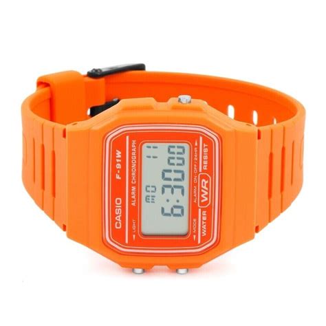 Casio F91w Vibrant Orange Resin Strap Casual Watch Casio F91wc 4a2ef