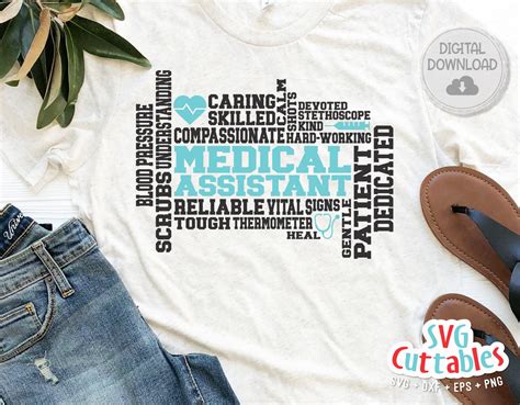 Medical Assistant Word Art Svg Cut File Svgcuttablefiles