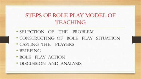 Role Play Model Of Teaching