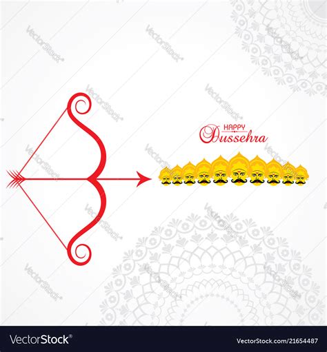 Bow And Arrow In Happy Dussehra Festival Of India Vector Image