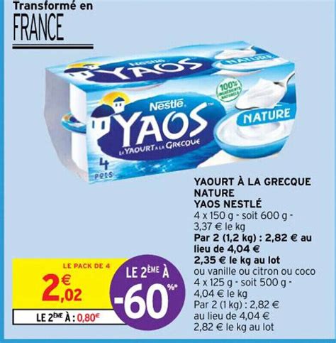 Promo Yaourt La Grecque Nature Chez Intermarch