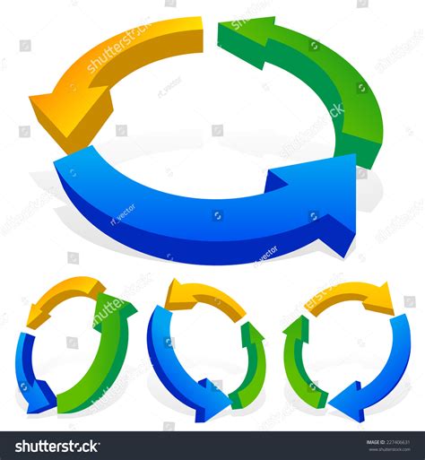 Bold 3d Multicolor Arrows Cycle Loop Stock Vector Royalty Free