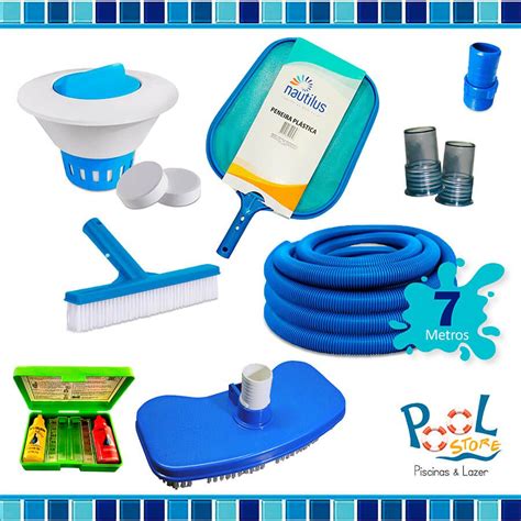 Kit Limpeza Piscina C Mangueira 7 Metros Pool Store Piscinas E Lazer