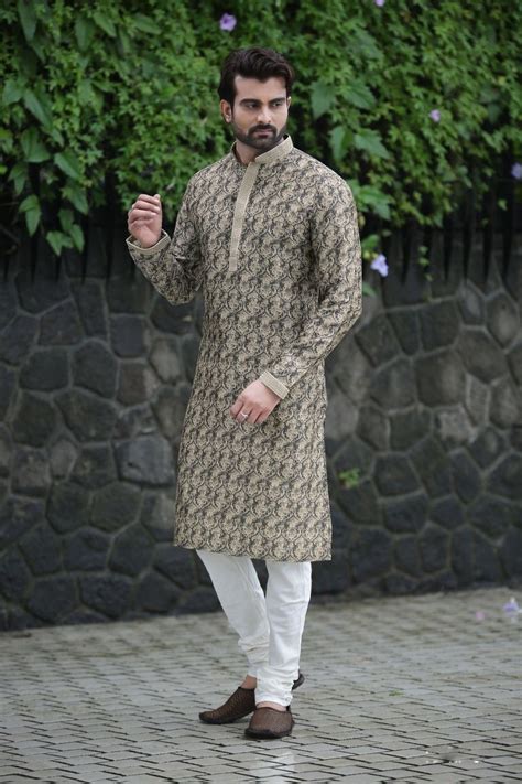 Multi Shaded Art Silk Kurta Pajama Indian Groom Wear Mens