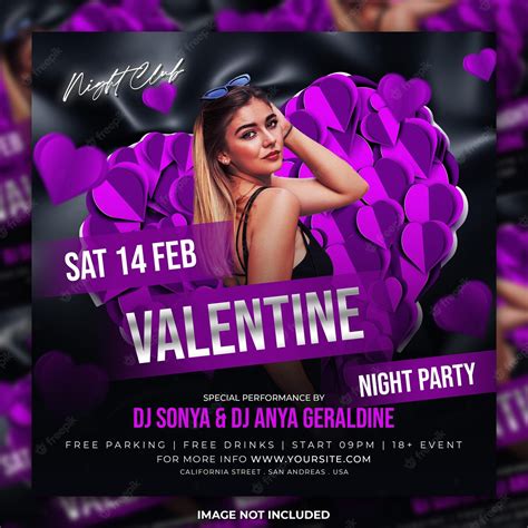 Premium Psd Valentines Day Party Flyer Social Media Post And Web Banner