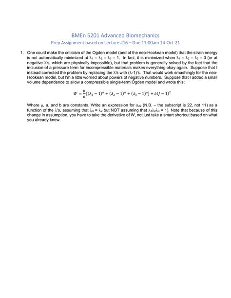 L16P Nonlinear C Video Assignment Tutorial Lecture 16 BMEn 5201