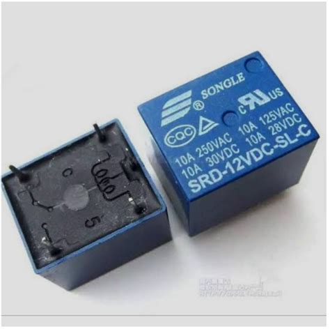 Relay 12 Volt 5 Kaki 1 Pcs Relay 12v 10a Songle Srd 12vdc Sl C 5pin Dc