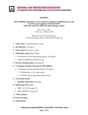 Fillable Online Nfpa Orgassetsfilesagenda Nfpa Technical Committee