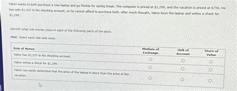 Solved Yakov Wants To Both Purchase A New Laptop And Go Chegg