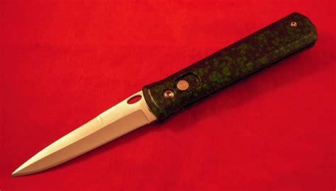 Black Ops Green Godfather Bayonet Spike Push Button Automatic