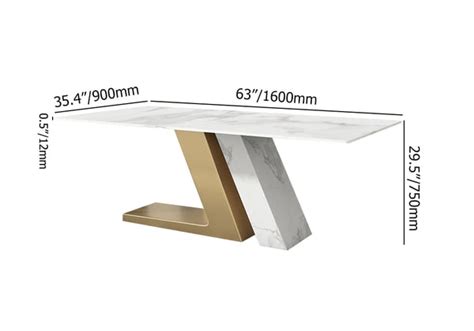 Luxotic Modern Mm White Dining Table For Rectangle Sintered Stone