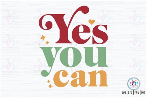 Yes You Can Retro Svg Graphic By Designhub103 · Creative Fabrica