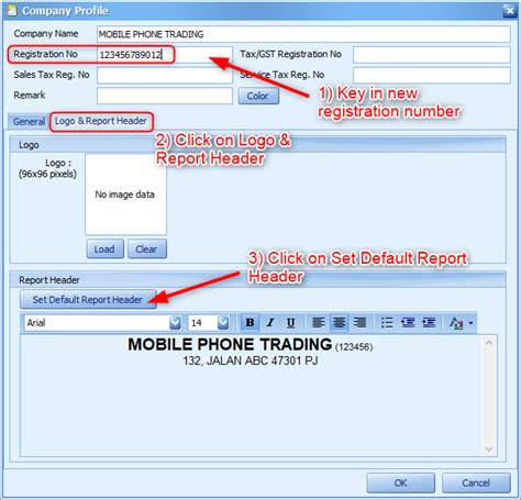 General Maintenance How To Show Both Old And New Company Registration