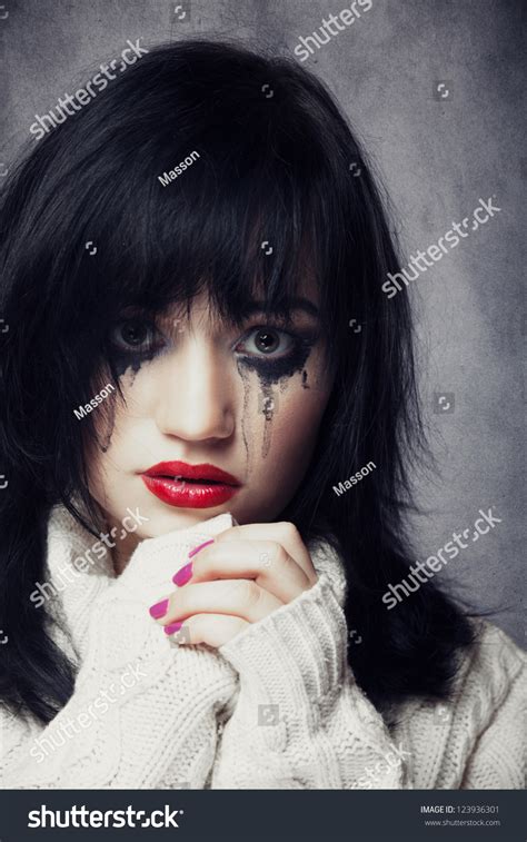 Portrait Sad Brunette Stock Photo Shutterstock