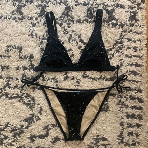 Kisuii Swim Kisuii Black Lace Overlay Bikini Set Poshmark