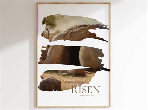 Printable He Is Risen Wall Art Christ Has Risen Wall Art Etsy