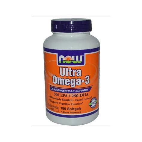 Now Foods, Ultra Omega-3, EPA/250 500 DHA,180 gélules.