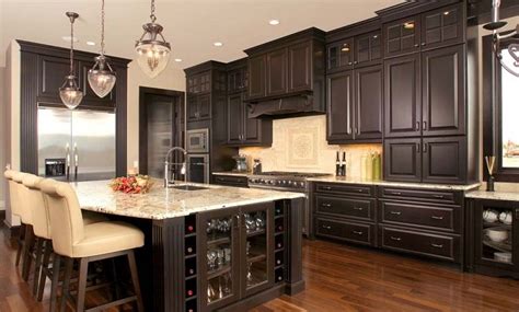 Espresso Kitchen Cabinets With Wood Floors Things In The Kitchen