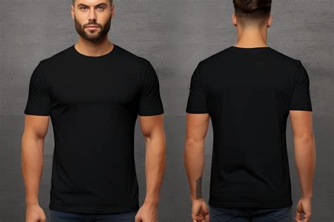 Front And Back View Of A Black T Shirt Graphic By Illustrately