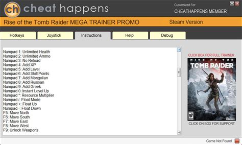 Rise Of The Tomb Raider Trainer V Cheat Happens