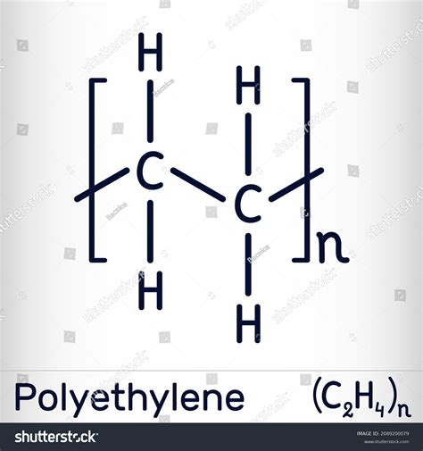 Polyethylene Polythene Pe Polyethene Polymethylene Molecule Stock ...