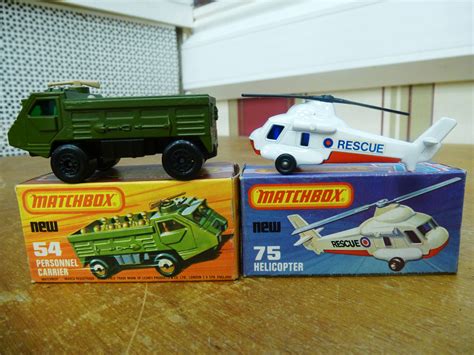 2 Boxed Matchbox Vehicles No 54 Personnel Carrier And No 75 Helicopter