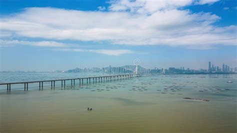 The Shenzhen Bay Bridge that Connects Shenzhen with Hong Kong, Feb 18 ...